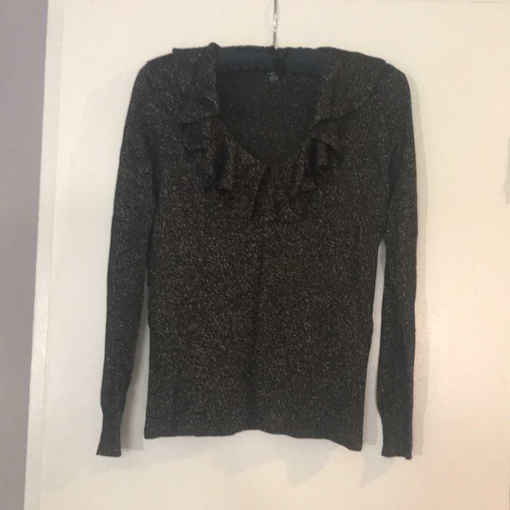 Ralph Lauren Metallic V-Neck Sweater